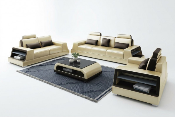 Design Couch Sofa Garnitur Polstersofas Couchen Sëtz Garnituren Nei 3+1 Sëtzer