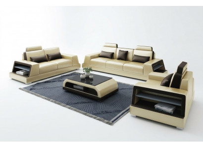 Design Couch Sofa Garnitur Polstersofas Couchen Sëtz Garnituren Nei 3+1 Sëtzer