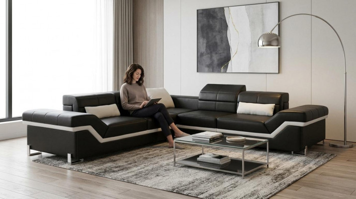 LEDERSOFA XXL WUNNLANDSCHAFT COUCH DESIGN SOFA ECKSOFA ECKCOUCH SOFAGARNITUR NEI