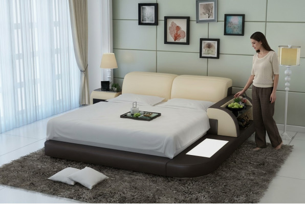 Duebelbett Waasserbett Hotel Better Komplett Liederbett, Bett gepolstert Waasser + USB