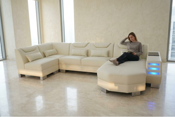 Designer Sofa mat USB Eck Lieder Ecke Sofa Polster Sall Lieder Sëtz Polster Nei