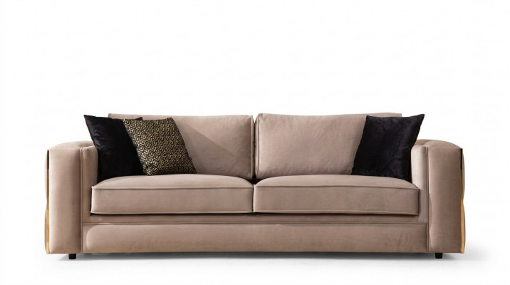 Sofa 3 Sëtzeren Textil Sofas Couch Polster Miwwelen Luxus Moderner Dräisëtzer Nei