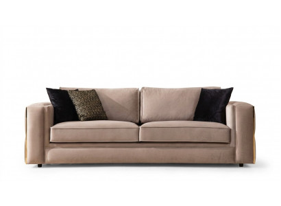 Sofa 3 Sëtzeren Textil Sofas Couch Polster Miwwelen Luxus Moderner Dräisëtzer Nei