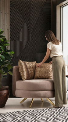 Luxus Design Still Sëtzgeleeënheet Klassesch Stil Design Textil Wunnzëmmer Lounge Nei