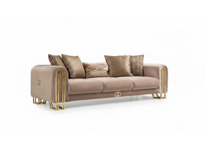 Designer Canapéë Polster Sofa Sofae 3 Sëtz Dräisëtzer Stoffssofa Wunnenzëmmer Neit