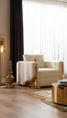 Design Eengesëtz Fotell Textil Wunnzëmmer Lounge Metall Luxus Design Canapé Miwwelen