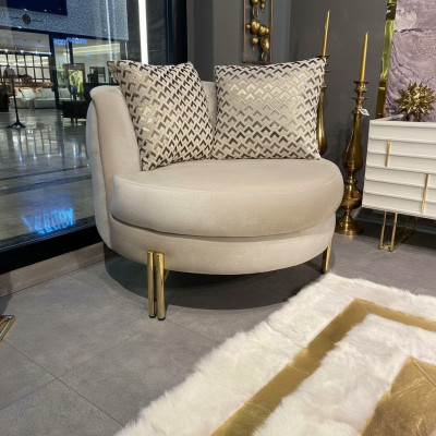 Fotell Sëtz Setzer Design Wunnzëmmer Polster Holz Polster Modern Luxus Beige
