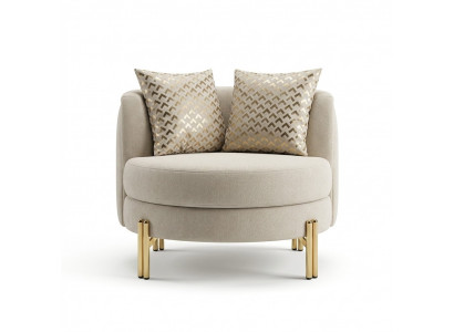 Fotell Sëtz Setzer Design Wunnzëmmer Polster Holz Polster Modern Luxus Beige