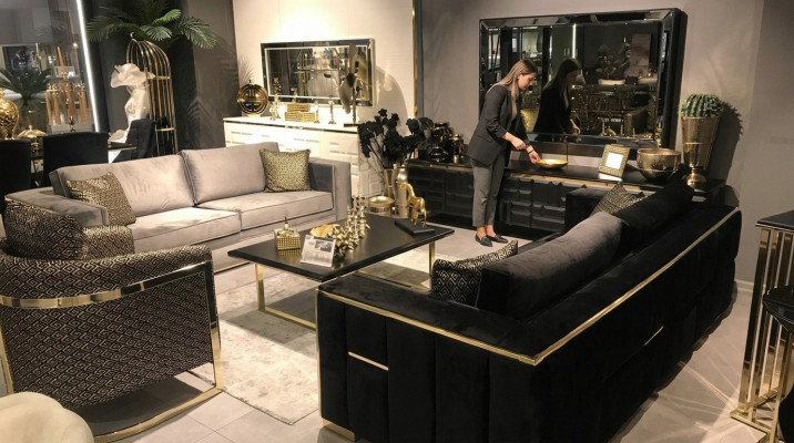 Sofagarnitur 3+3 Sëtzer Sofa Sessel Sofasen Luxus Garnitur Set Samt Stoff Grupp
