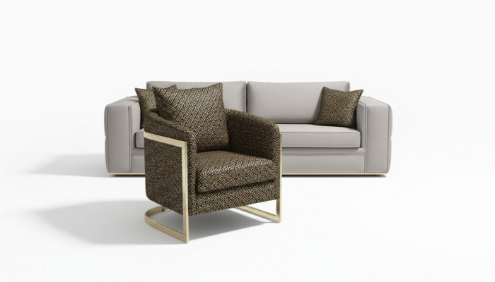 Sofagarnitur 3+3 Sëtzer Sofa Sessel Sofasen Luxus Garnitur Set Samt Stoff Grupp