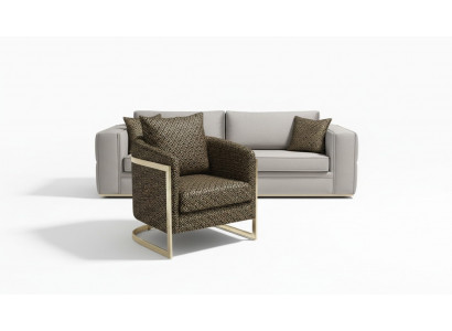 Sofagarnitur 3+3 Sëtzer Sofa Sessel Sofasen Luxus Garnitur Set Samt Stoff Grupp