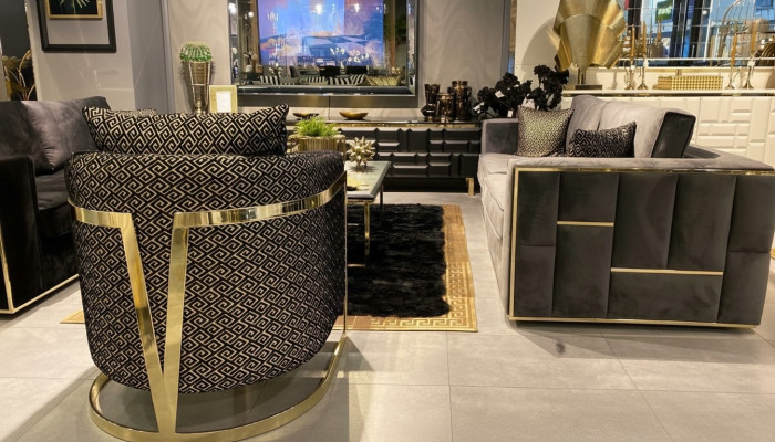 Design Sëtz Luxus Klassesch Modern Lehn Textil 1 Sëtzer Miwwel Einsitzer Sofa