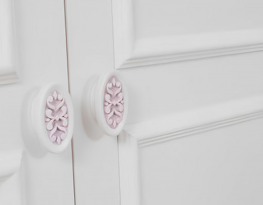 Luxus Schlofzëmmer Set 4 Stéck. Bett 2 Nuetsdëscher Kommode Landhaus Miwwelen Nei