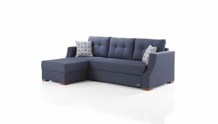 Designer Sofa mat Schloffunktion Bettschacht Sofa Ecksofa Couch L-Form.