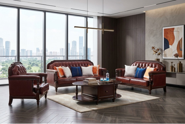 Nordstaaten Sofaset Sofa Amerika 3+2 Sëtz Liederzofa Chesterfield
