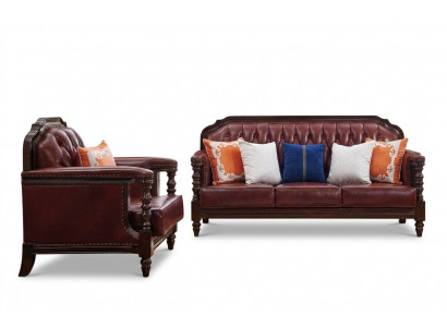 Klassesch Chesterfield Barock Rokoko Sofa-Garnitur 3+1 Lieder-Garnitur