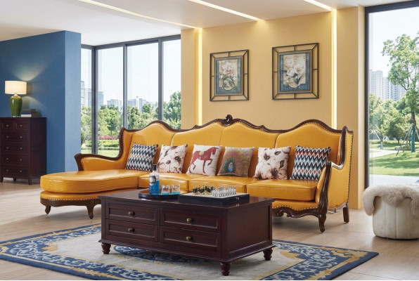 Klassesch Eck-Couch Giel Empire Couch Sofa Ledersofa Sofae Couchen