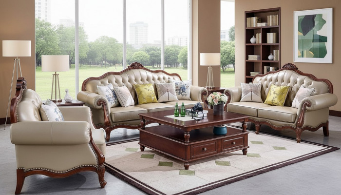 Sofagarnitur 3+2+1 Sëtzer Set Design Sofas Polster Couchen Modern