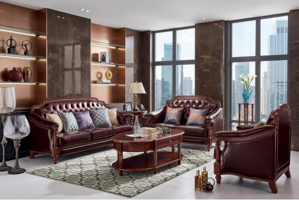Sofagarnitur 3+2+1 Sëtzer Set Design Sofa Bettgezei Couch Klassikerisch