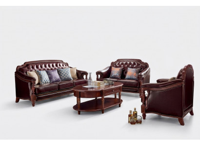 Sofagarnitur 3+2+1 Sëtzer Set Design Sofa Bettgezei Couch Klassikerisch