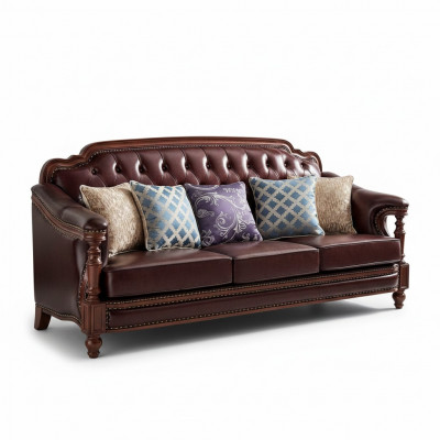 Chesterfield Dräisëtzer Couch Polstersofa Klassesch Sofas Zëmmer