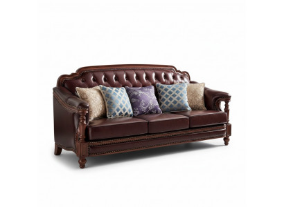Chesterfield Dräisëtzer Couch Polstersofa Klassesch Sofas Zëmmer