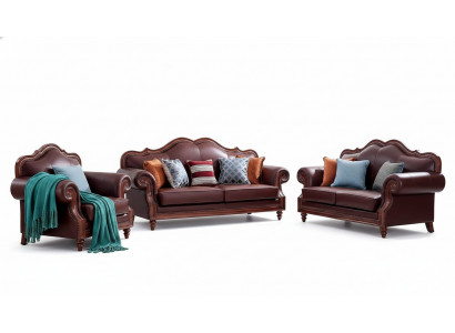 Canapé Set 3+2+1 Sëtz Sofa Wunnzëmmer Klassesch Miwwelen Design Couch