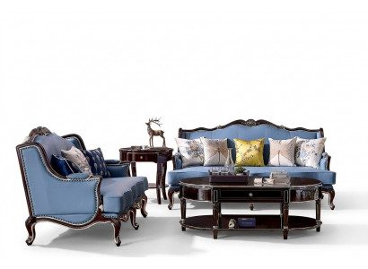 Klassesch Chesterfield Canapé 3+2 Sëtzer Sofa Canapéë Blo Sofen