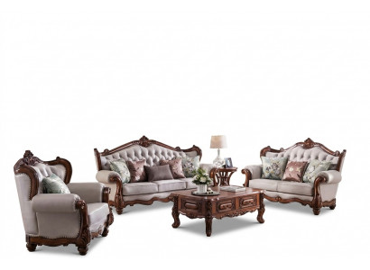 Canapé-Ensemble 3+2+1 Sitzplaz Grupp Canapé Fauteuil Canapé Klassesch Set
