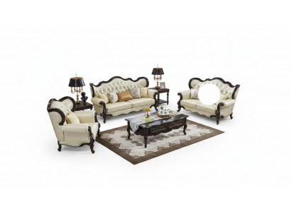 Grupp Kanapé-Set 3+3+1 Sëtz Luxus Sofa Fauteuil Sofas Lieder Klassesch Set