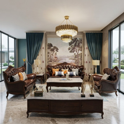 Luxus Sofagarnitur 3+1 Sëtzer Garnitur Fotell Couches Sëtz Wunnzëmmer