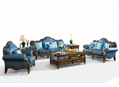 Ledercouch Sofagarnitur 3+2+1 Sëtzer Set Garnitur Couch Sofa Couchen