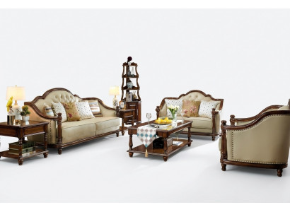 Sofagarnitur 3+2+1 Sëtzer Canapé Couch Garnitur Lieder Couch Klassesch