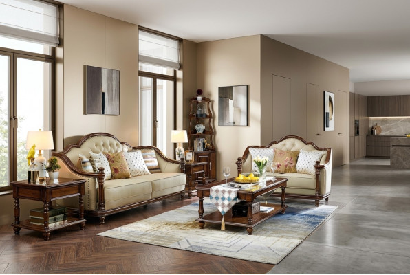Klassesch Design Sofagarnitur 3+2 Sëtzer Garnitur Canapé 2 Stéck Set