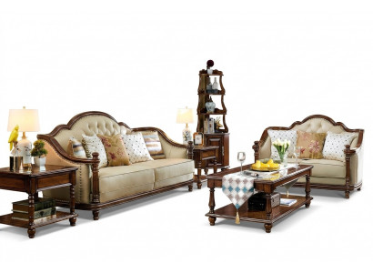 Klassesch Design Sofagarnitur 3+2 Sëtzer Garnitur Canapé 2 Stéck Set