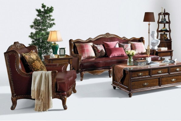 Klassesch Ledergarnitur Chesterfield Barock Rokoko Sofagarnitur 3+1