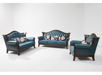 Sofagarnitur Set 3+2+1 Sëtzer Wunnzëmmer Garnitur 3tlg Modern