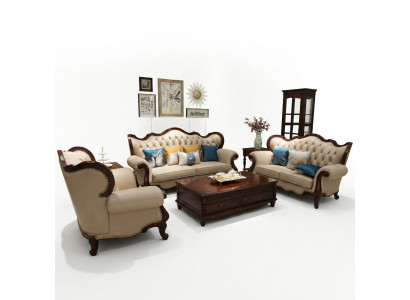 Sëtzgrupp 3+2+1 Design Sofas Polster Canapéë Chesterfield