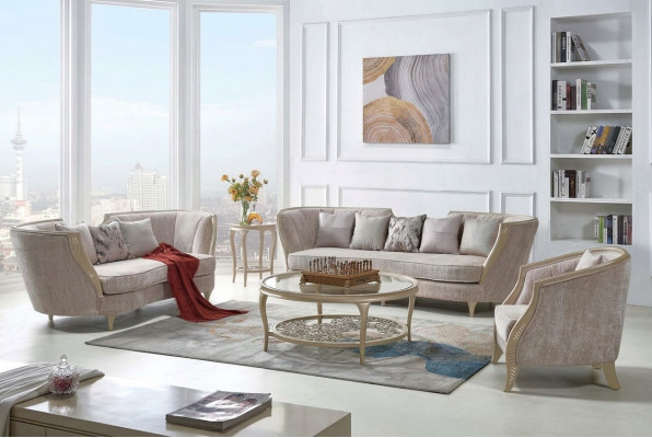 Luxus Sofagarnitur Hotel Miwwel Sofa Couch Elegante Stil Stoffsofa