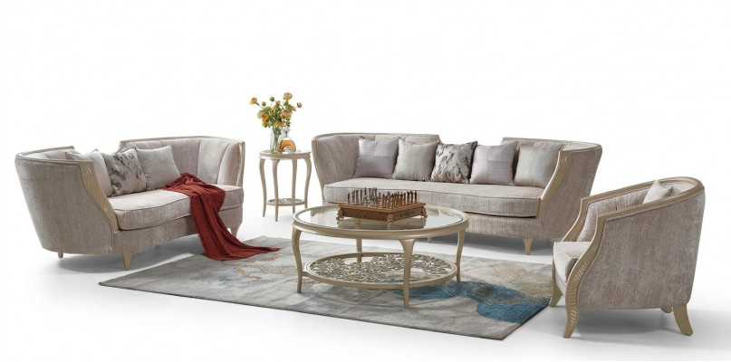 Luxus Sofagarnitur Hotel Miwwel Sofa Couch Elegante Stil Stoffsofa