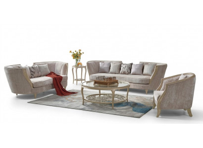 Luxus Sofagarnitur Hotel Miwwel Sofa Couch Elegante Stil Stoffsofa