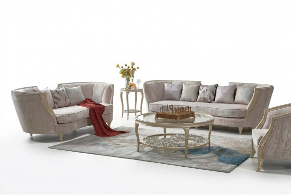 Exklusiv Beige Sofagarnitur 3+2 Sëtzer Designer 2tlg. Set Textilcouchen