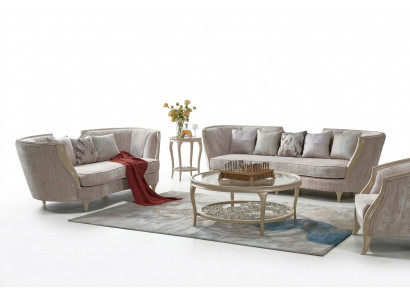 Exklusiv Beige Sofagarnitur 3+2 Sëtzer Designer 2tlg. Set Textilcouchen