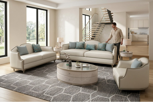 Sofagarnitur 3+2+1 Setzer Sofa Sëtz Couch Polster Modern Garnitur
