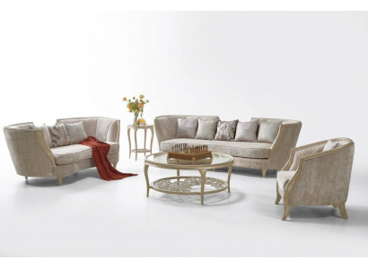 Hotelmiwwel Ariichtung Canapégrupp Stoff Sofa Klassesch Couch 321