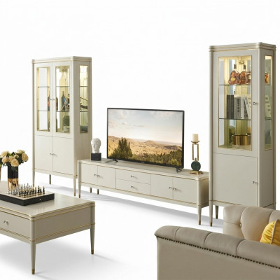 Design Wunnwand Säitestill 2x Schaf rtv Lowboard Kommode 3 tlg. Set