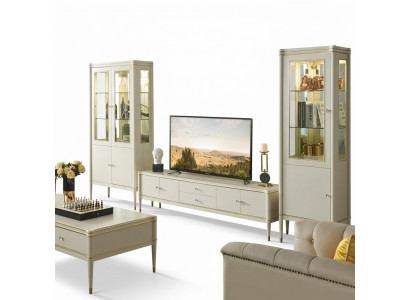 Design Wunnwand Säitestill 2x Schaf rtv Lowboard Kommode 3 tlg. Set