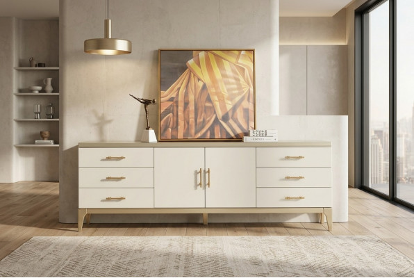 Sideboard Kommode Designer Luxus Schief Holz Wäiss Kommoden Schaf