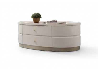 Kaffisdësch Niewendëscher Wunnzëmmer Holz Couchtisch Design Wäiss