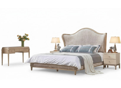 Luxus Modern Bett 2x Nuetsdëscher Better Holz Bettgestell Schlofkummer Sëlwer Nei